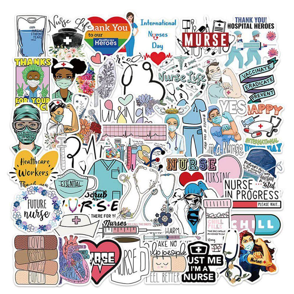 Adesivos 50 unidades/lote Internationals Nurses Days Whites Angels
