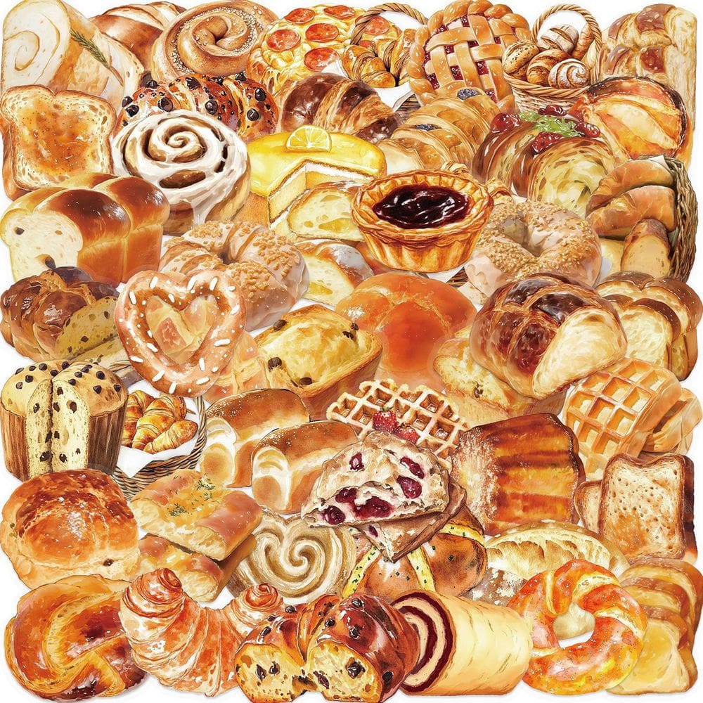 Adesivos Breads Foods Vinil Impermeável Anime 50 unidades/lote