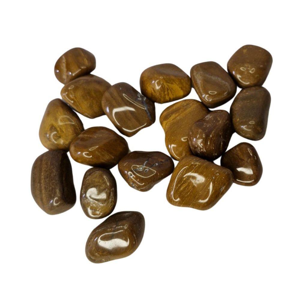 Pedra Jaspe Amarelo 2 A 6 Cm Rolada 500G Natural