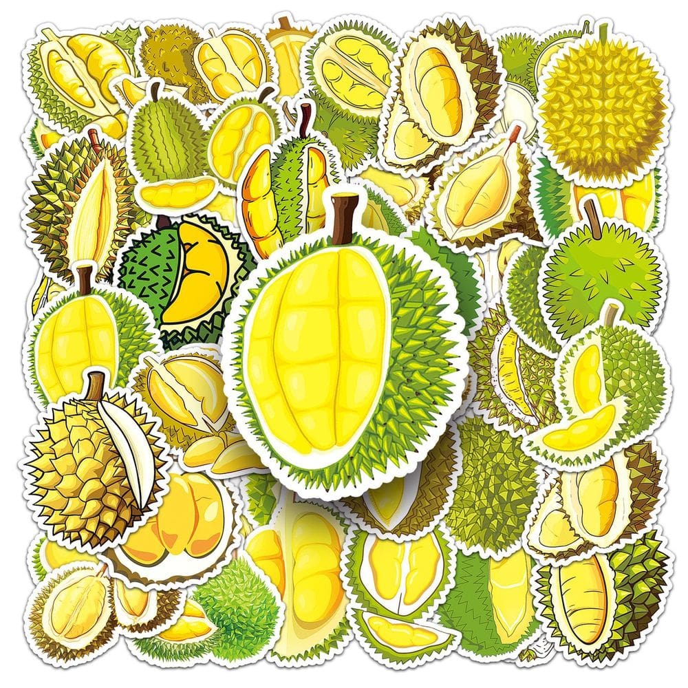 Adesivos Durians Fruits, vinil impermeável, anime, 50 unidades/lote