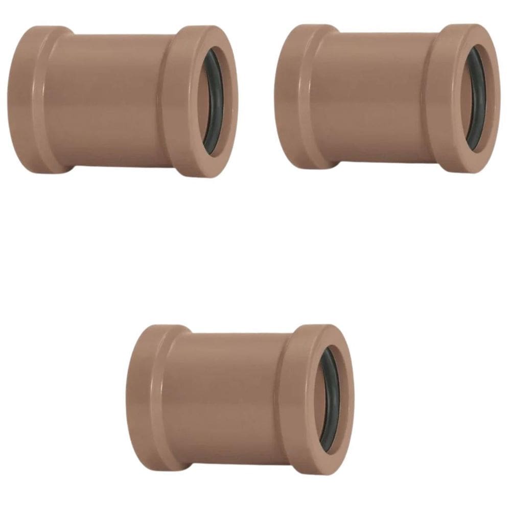 Luva De Correr 50Mm Pvc Encanamento Conexão Kit 03 Un