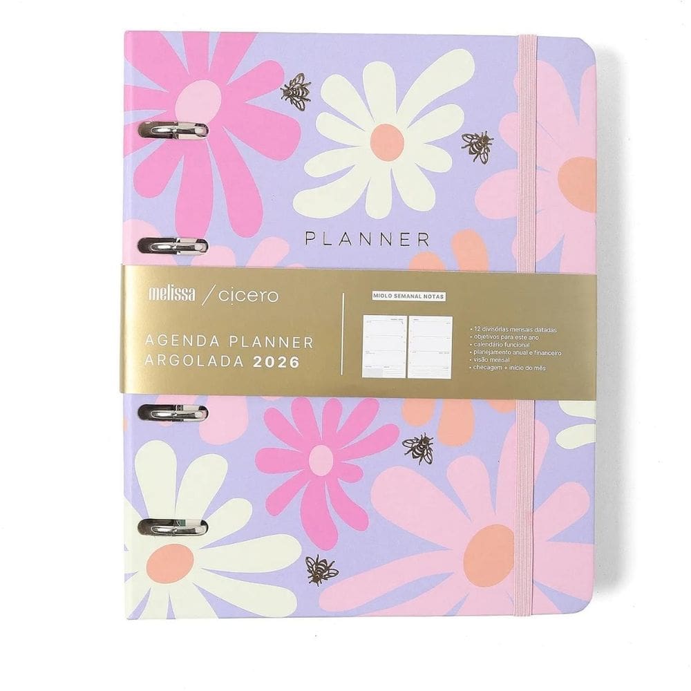Agenda Planner 2026 Argolado Melissa Notas A5 Color Bloomy