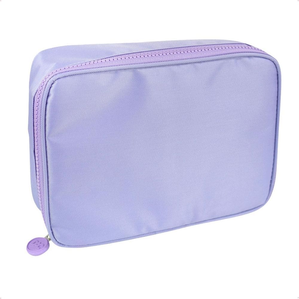 Estojo Baú Lilás Dac Com Divisórias Internas Em Tecido