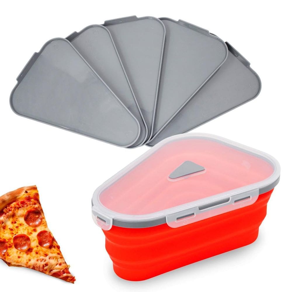 Pote Expansível Silicone Separador Pizza Vermelho 25,5cm
