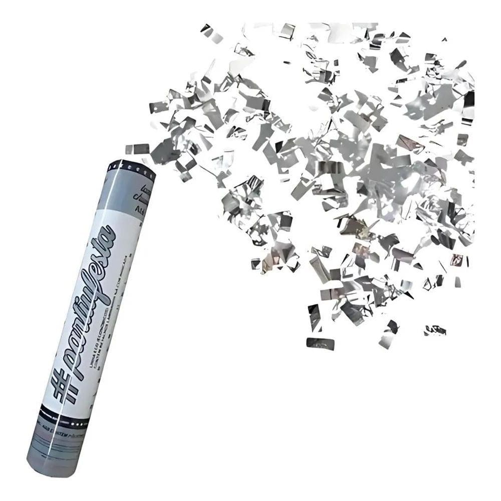 2X Lança Confete Estrela Prata 8M De Altura Partiufesta Rizz