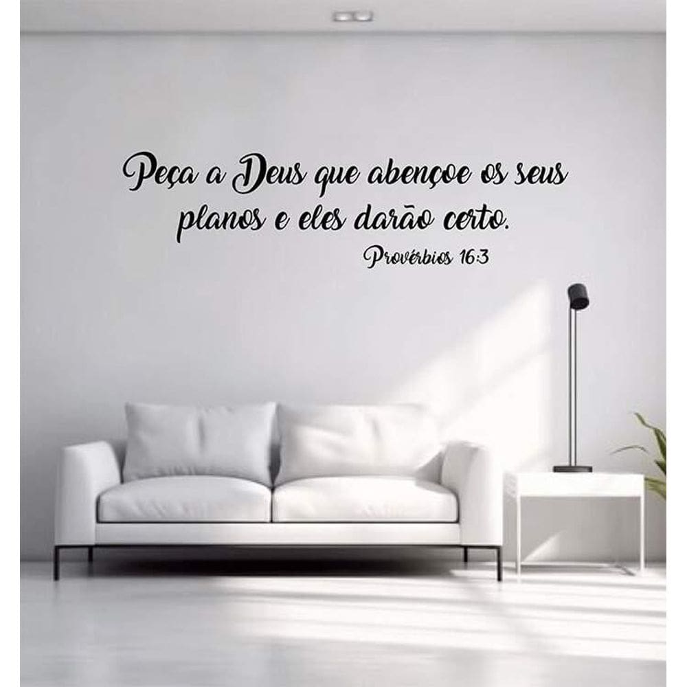 Adesivo De Parede Frase Provérbios 16:3 Mod02
