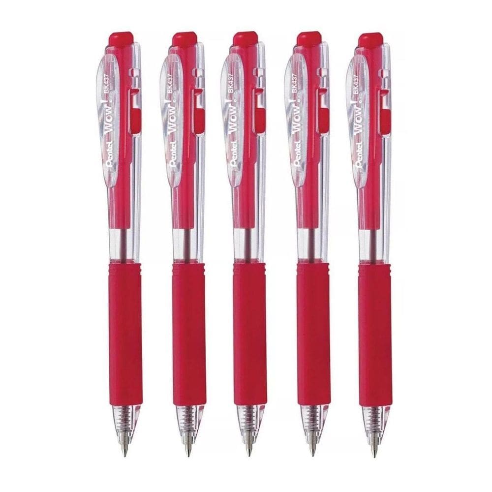 Caneta Esferográfica Pentel Wow 0.7 Mm Kit Com 5 Unidades