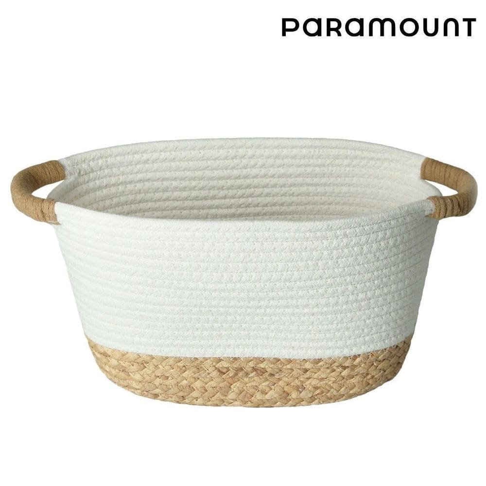 Ra Natural E Algodão C/Alça 38X21X20 Cm Palha