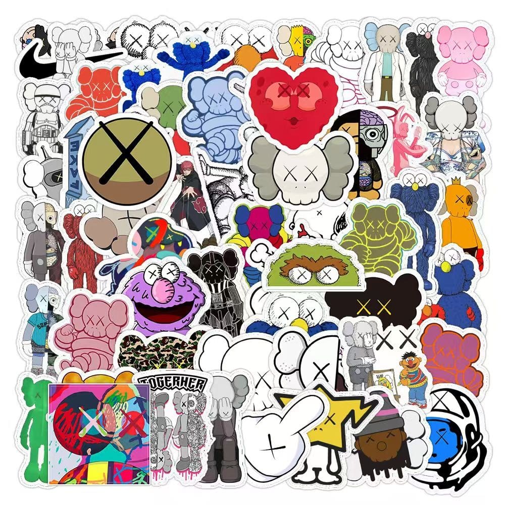 Adesivos Kaws, vinil impermeável, anime, 65 unidades para laptop, etc.