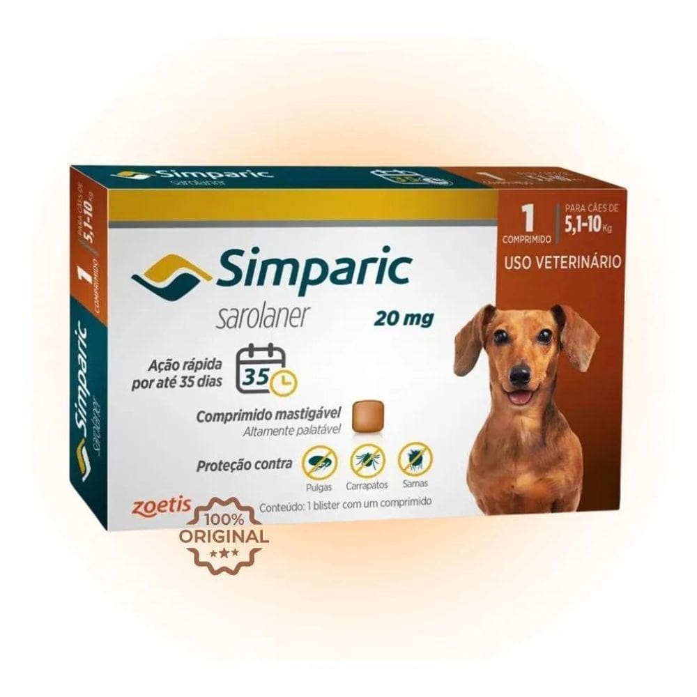 2X Antipulga Simparic 5 A 10Kg 20Mg 1 Comprimido