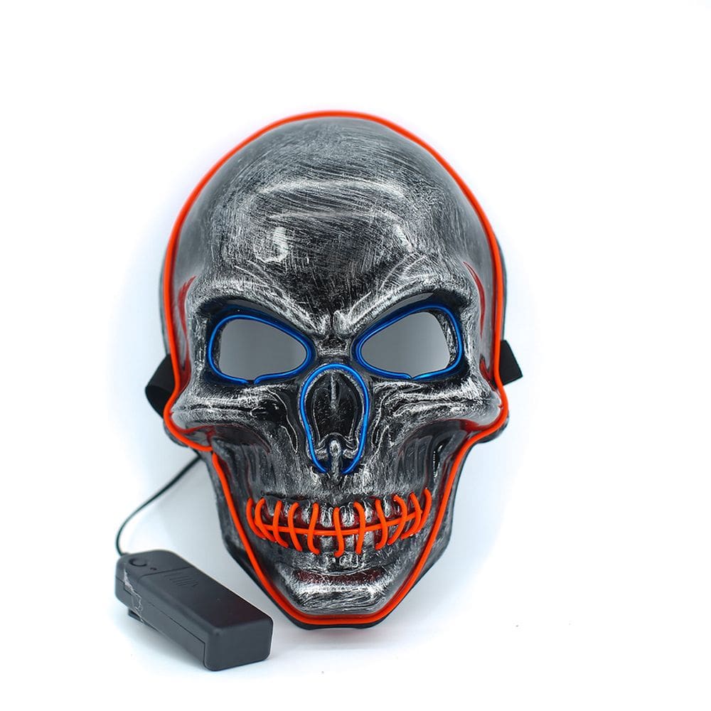 Adereços de cosplay de cosplay em PVC luminoso Mask Skeleton