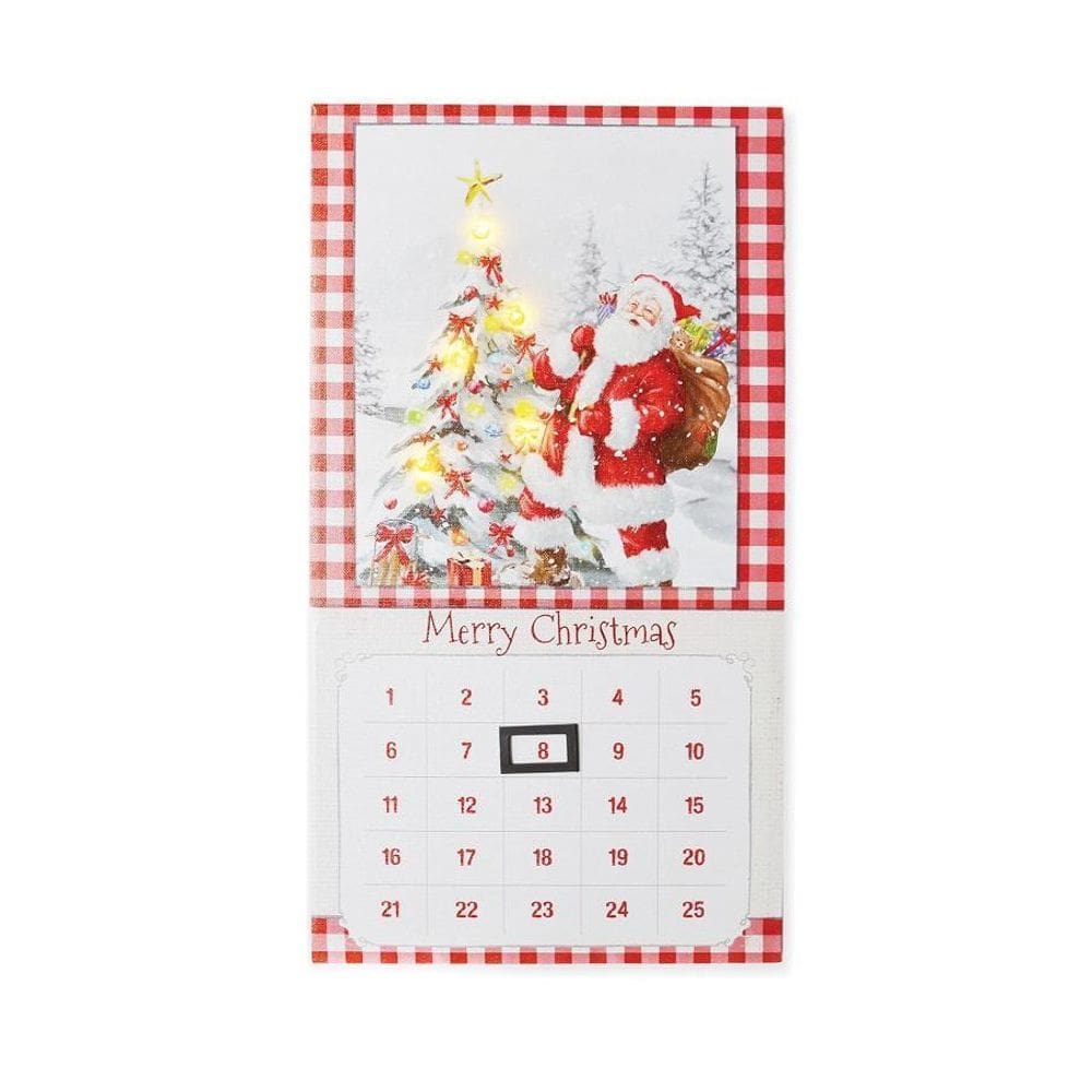 Quadro Calendário Noel 5L 2Aa 25X45Cm Decoração De Natal