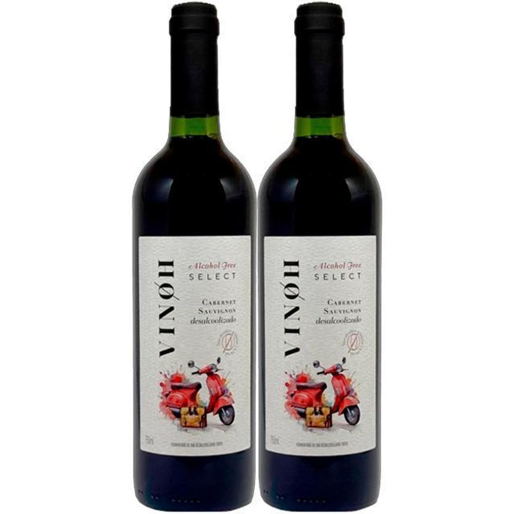 Vinho Sem Álcool Tinto Seco Cabernet Vinoh Select - 02 Un