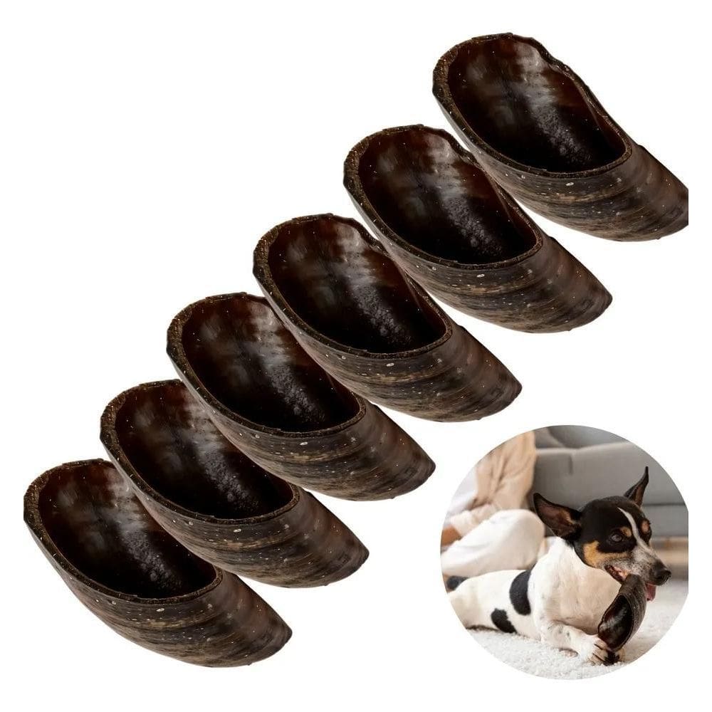 2X Kit Mordedor Pet Natural 6Un Casco De Boi Para Caes Bovi