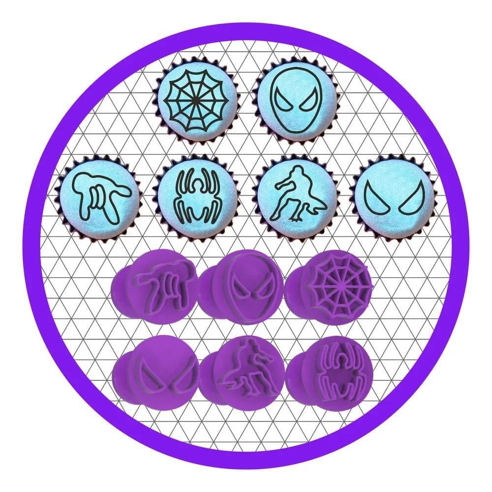 2X Kit Homem Aranha Teia Rosto Carimbo Brigadeiro Docinho 2C