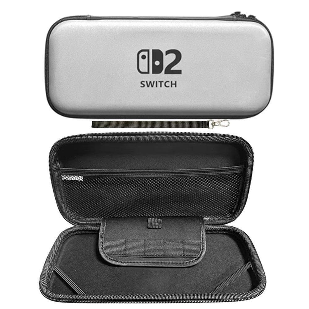 Case Nintendo Switch 2 Bolsa Estojo Rígido Prateado Eva Ns2