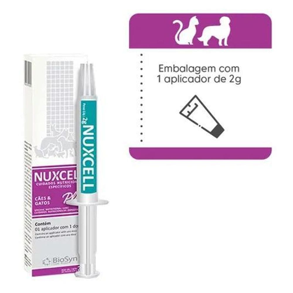 2X Nuxcell Plus Adjuvante Simbiótico Para Cães E Gatos Com 2