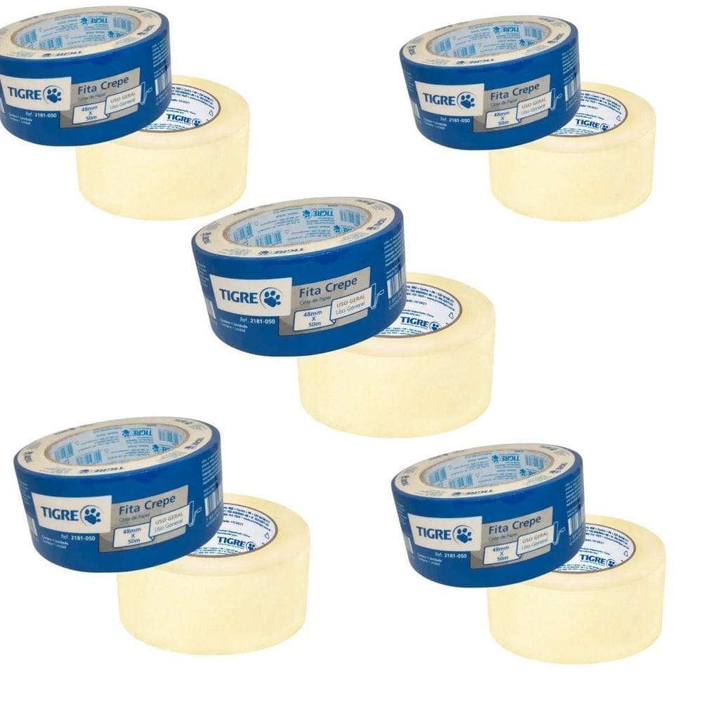 Fita Crepe Uso Geral Pintura 48Mmx50M Kit 5 Un