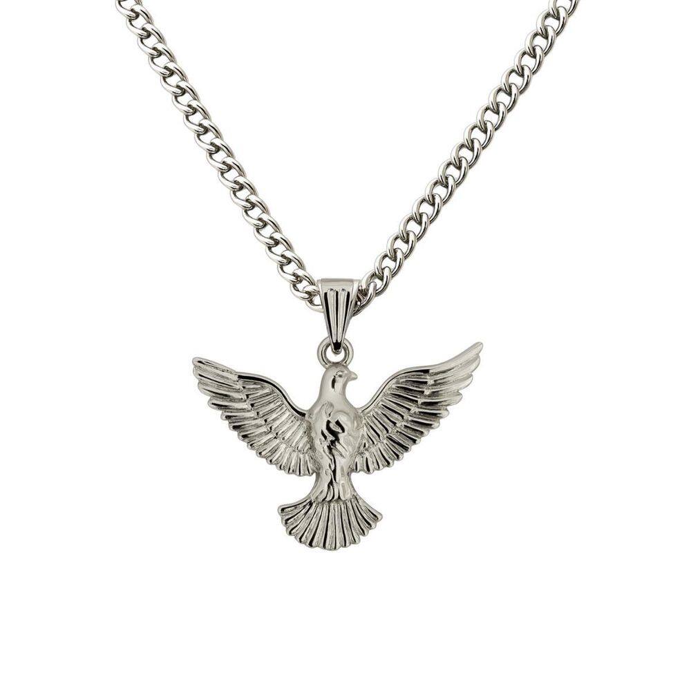 Colar Corrente Pomba Espírito Santo 2,5 Cm Metal Niquelado