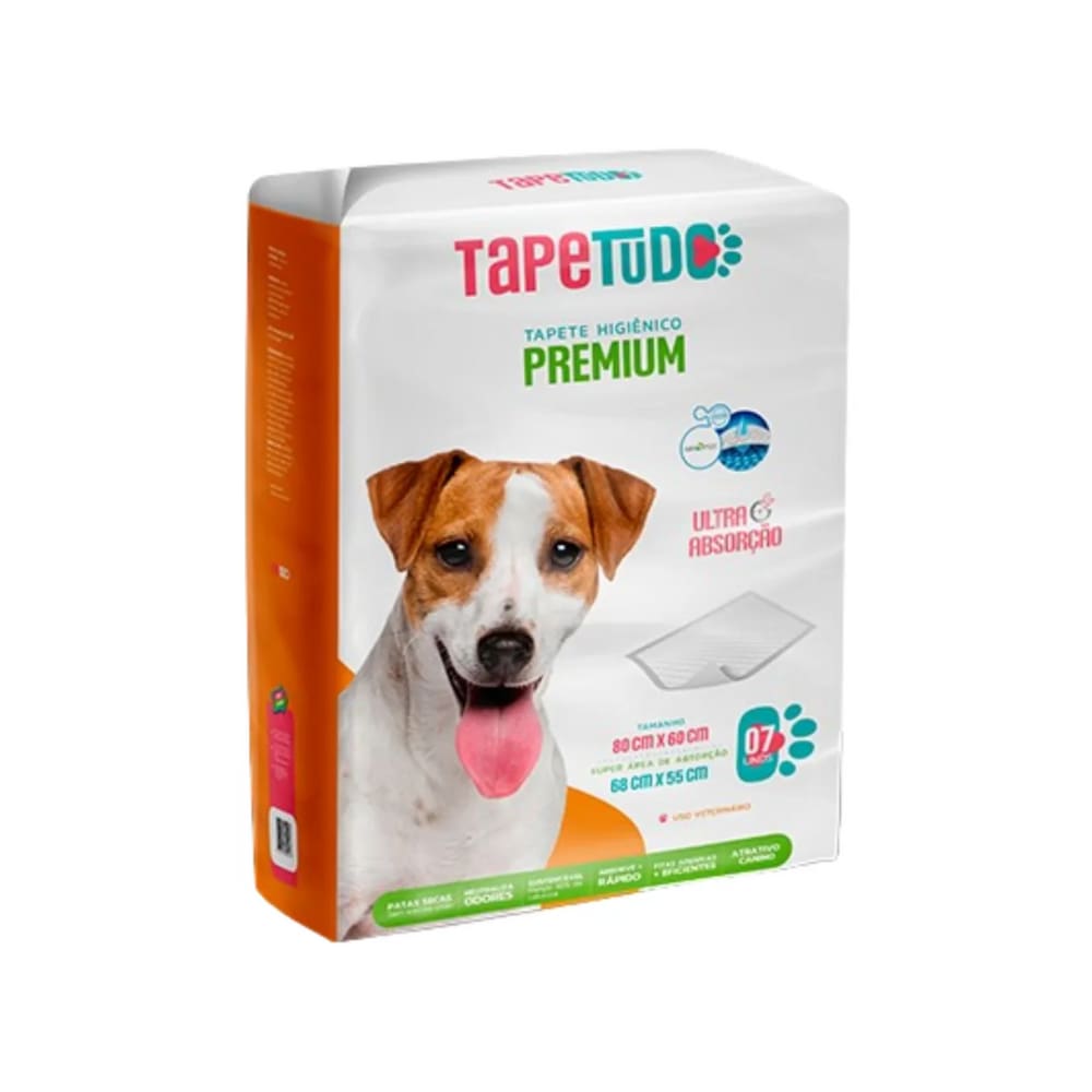 Tapete Higienico Tapetudo Premium 80 X 60 Cm Abs Pct C/ 7 Un