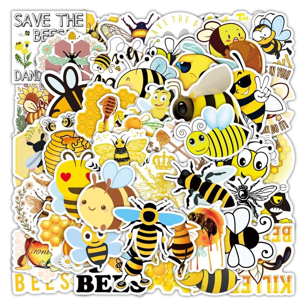 Adesivos, insetos, abelhas, vinil impermeável, anime, 50 unidades/lote