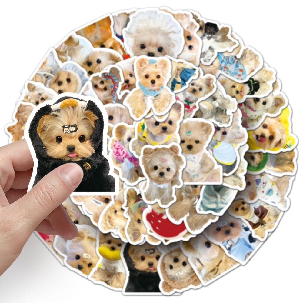 Adesivos, 50 unidades/lote, vinil impermeável para cães Yorkshires Terriers
