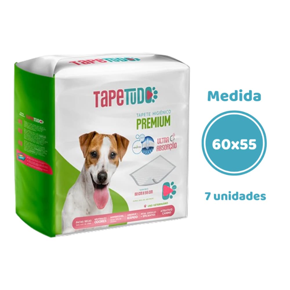 Tapete Higienico Tapetudo Premium 60 X 55 Cm Abs Pct C/ 7 Un