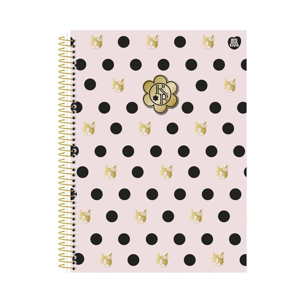 Caderno Rebecca Bonbon Espiral Capa Dura 1 Matéria Bolinhas