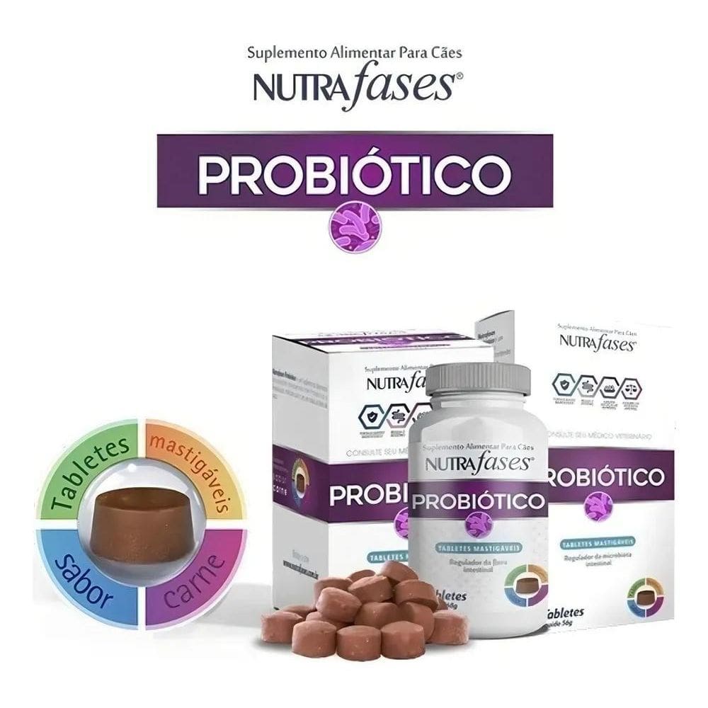 2X Probiotico Suplemento Para Cães Nutrafases Com 20 Tablete