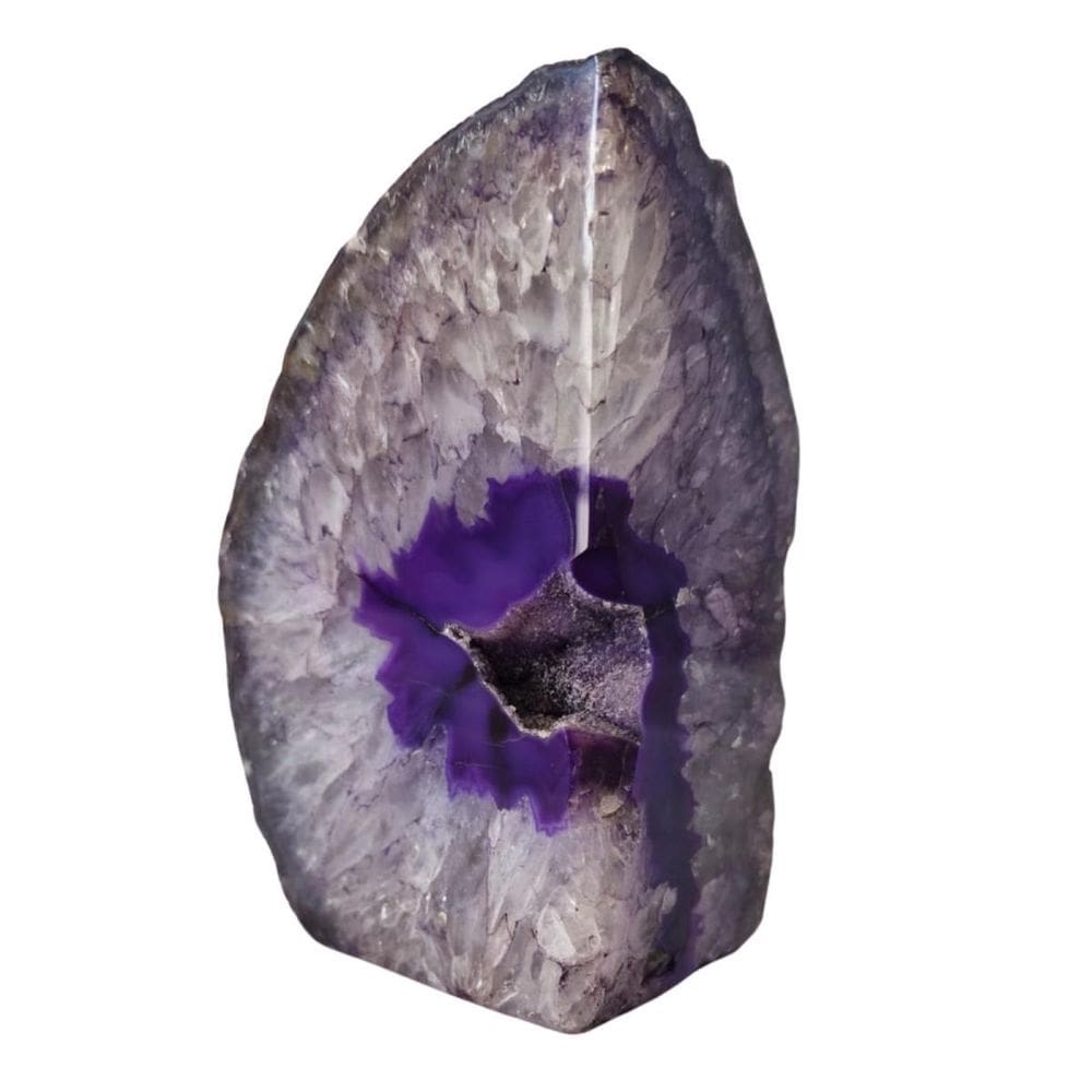 Pedra Natural Geodo Ágata Roxa 910 Gramas Decoração