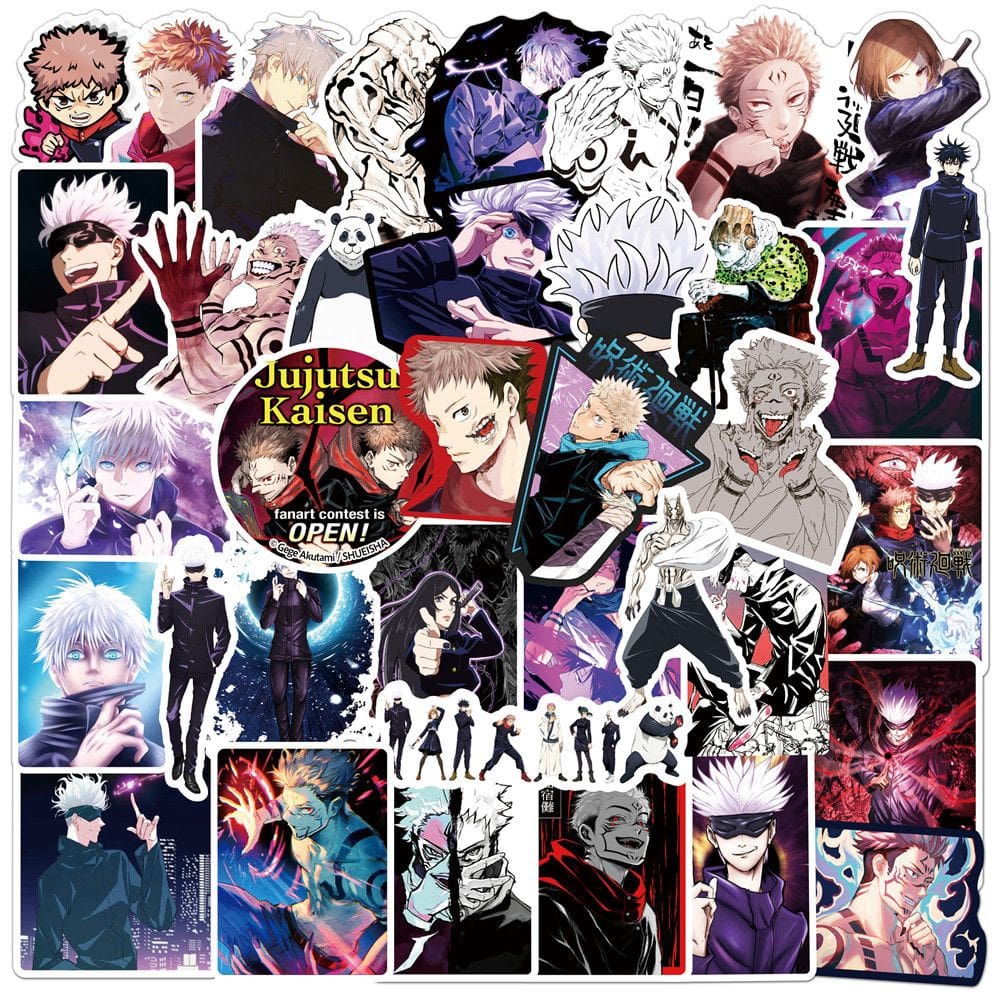 Adesivos Jujutsus Kaisens em vinil impermeável Anime 50 unidades/lote