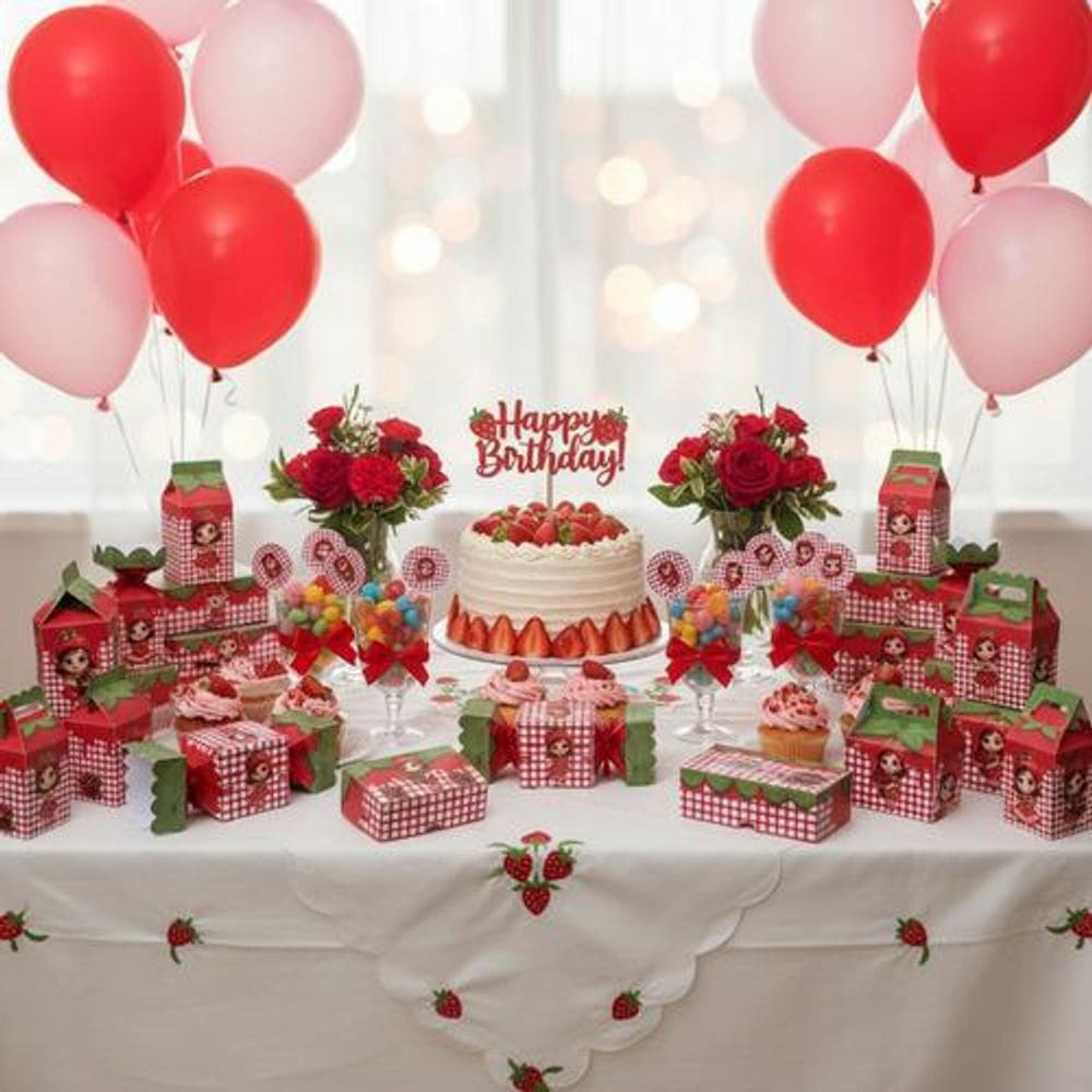 Kit Festa Fácil Moranguinho - 50 Lembrancinhas Para Montar