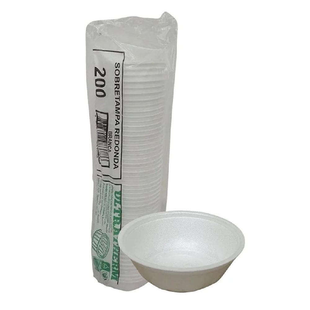 50Un Cumbuca Isopor 200Ml Prato Fundo Pote Açaí Caldo Sopa