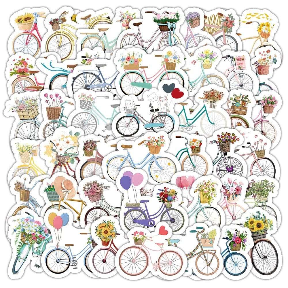 Adesivos de anime de vinil impermeável, 53 unidades/lote, para bicicletas