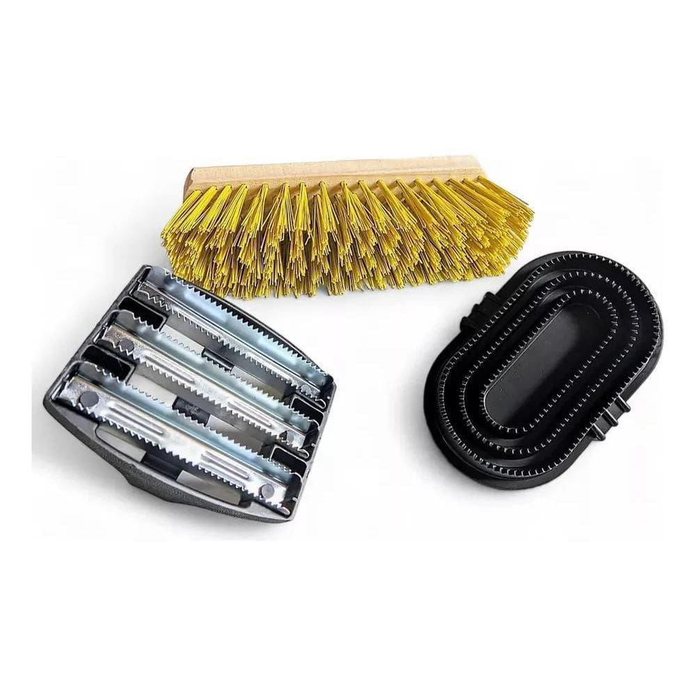 2X Raspadeira Zincada De Ferro + Escovão + Raspadeira De Bor