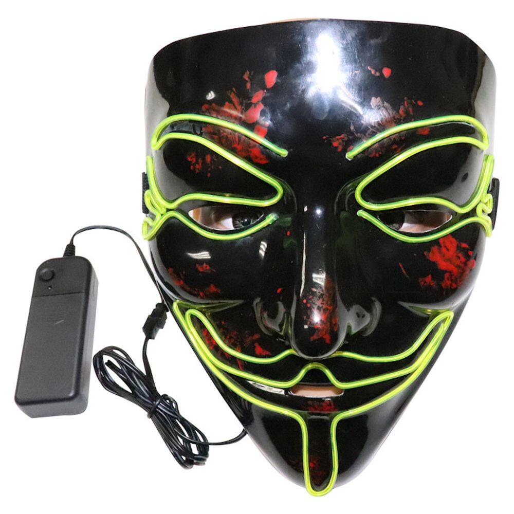Máscara facial completa Cosplay em V, adereços de fantasia luminosos para Hal