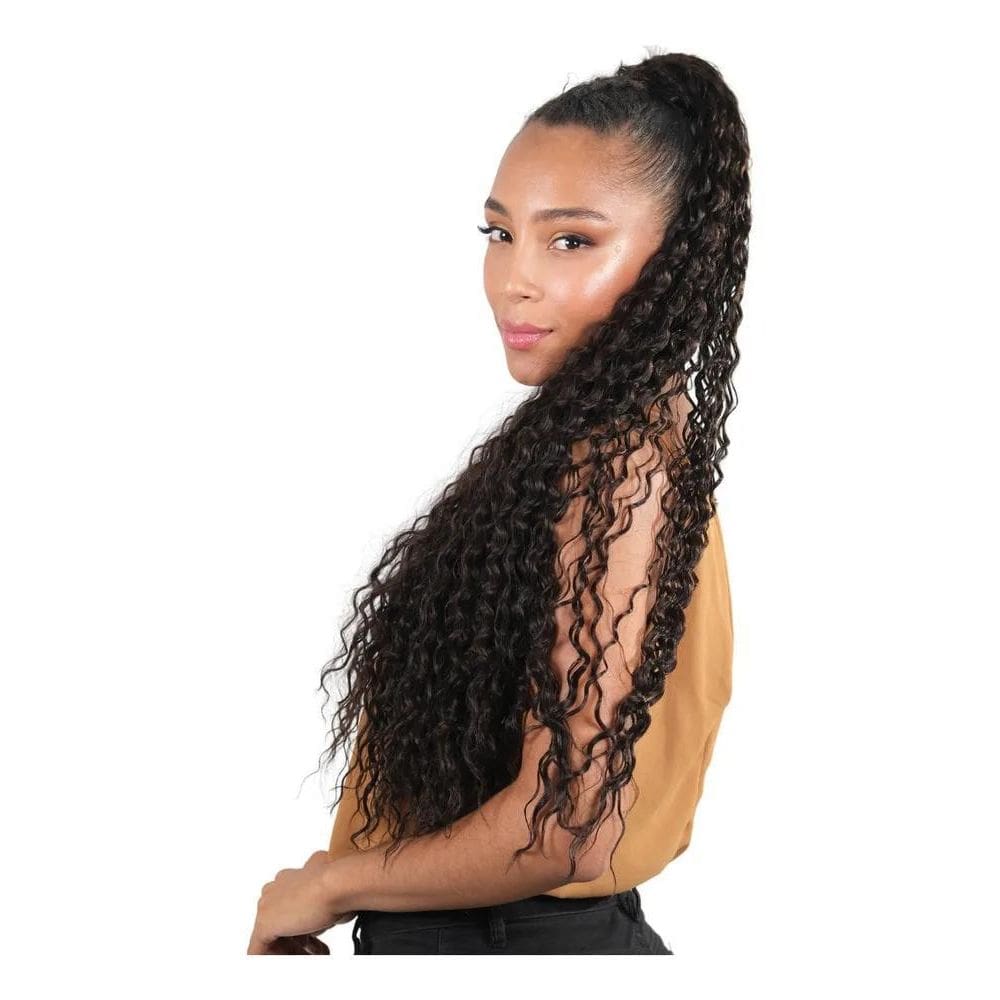 2X Rabo De Cavalo Biofibra Cacheado 80Cm Aplique Facil