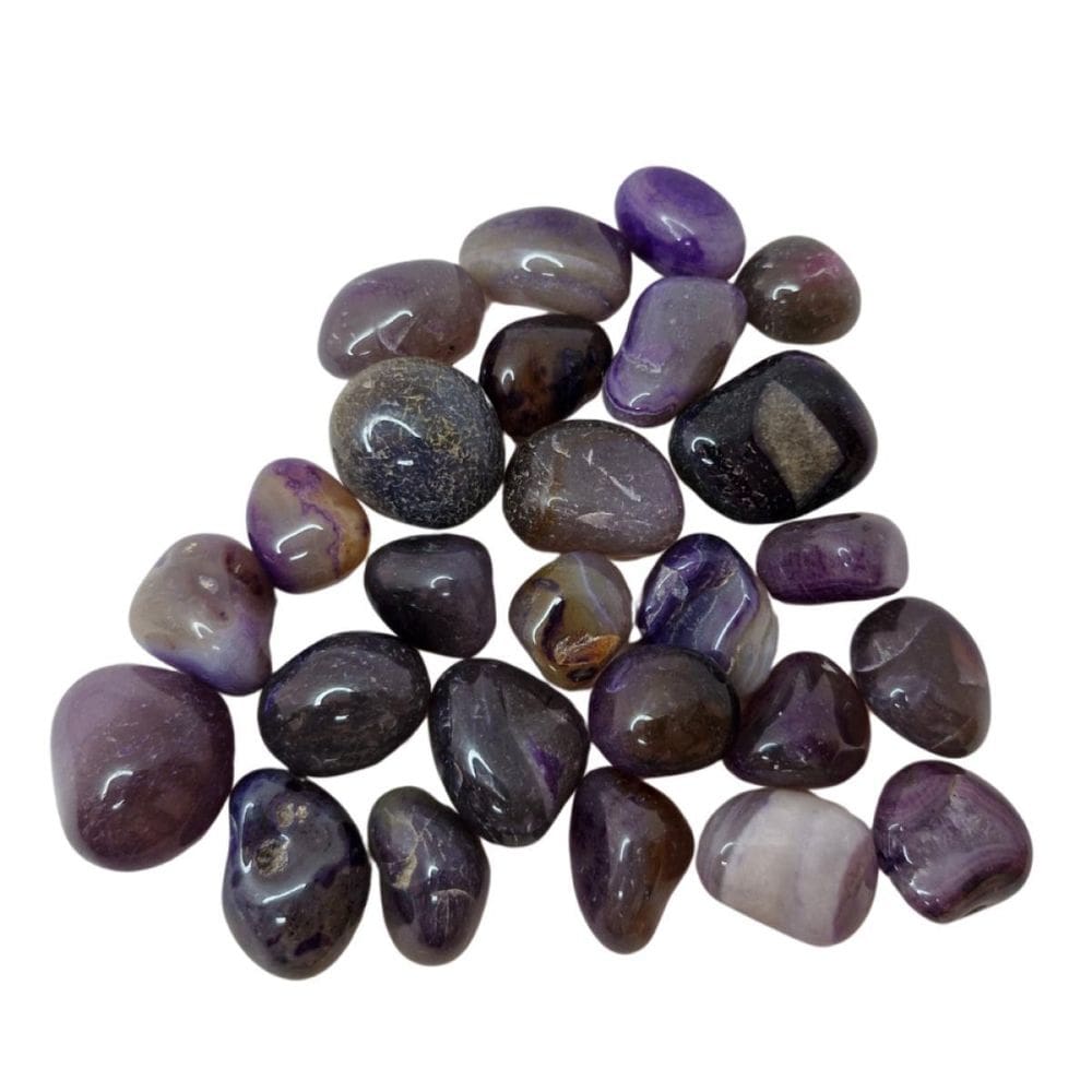 Pedra Ágata Roxa 2 A 4 Cm Rolada 500G Natural