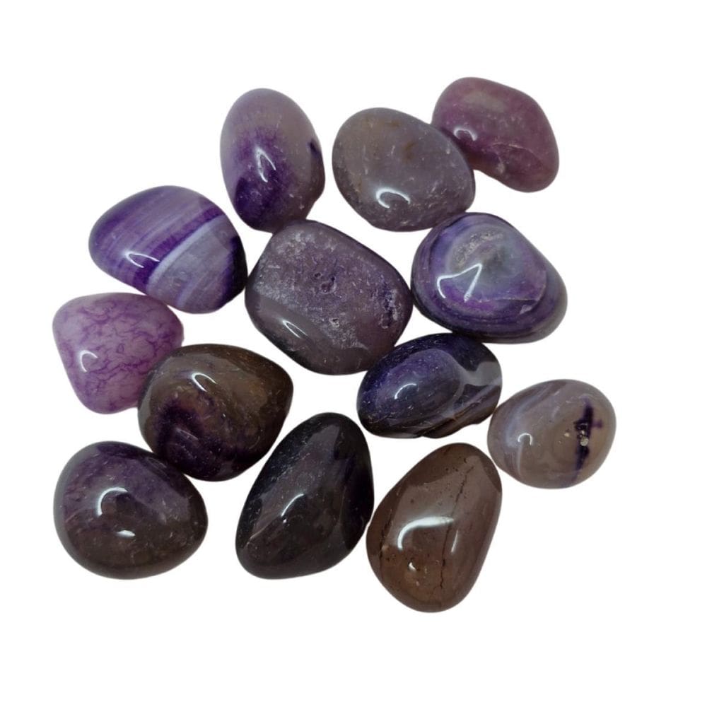 Pedra Ágata Roxa 2 A 4 Cm Rolada 250G Natural