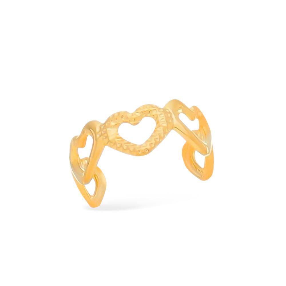 Piercing Dourado De Pressão De Corações