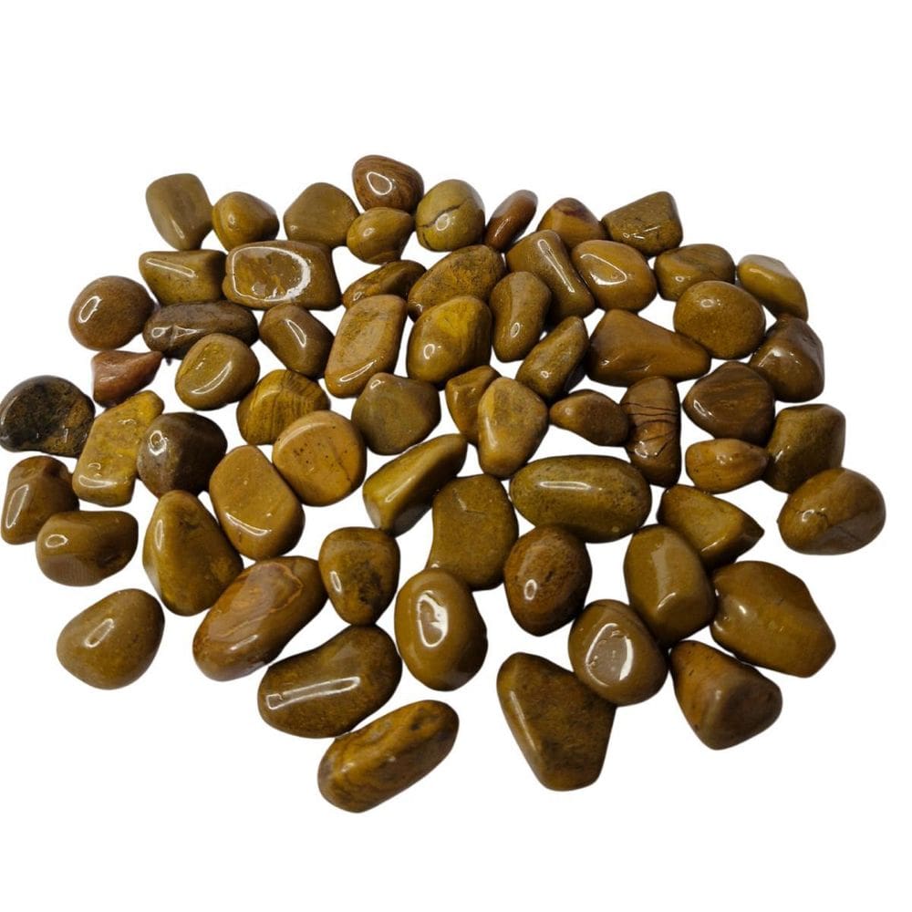 Pedra Jaspe Amarelo 1 A 2 Cm Rolada 250G Natural