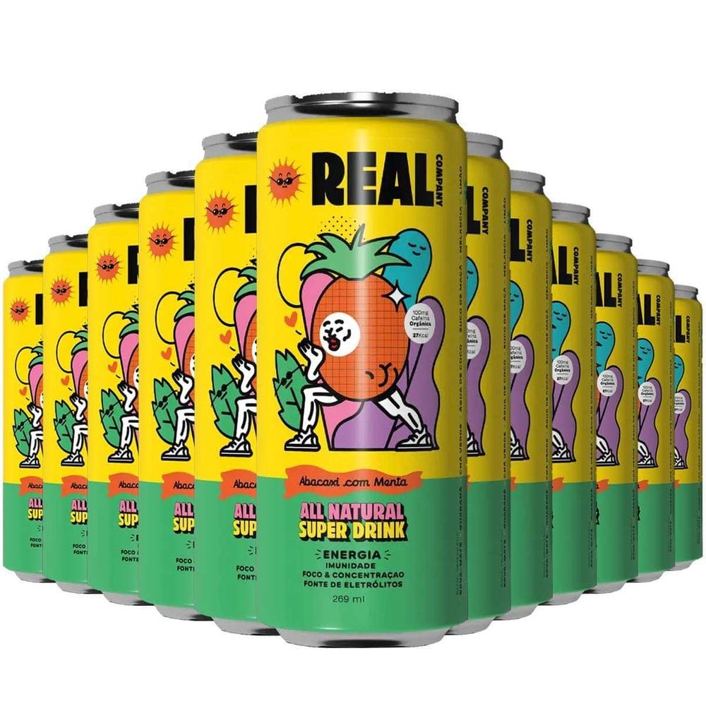 12X Energético Natural Funcional 269Ml Abacaxi Com Hortelã