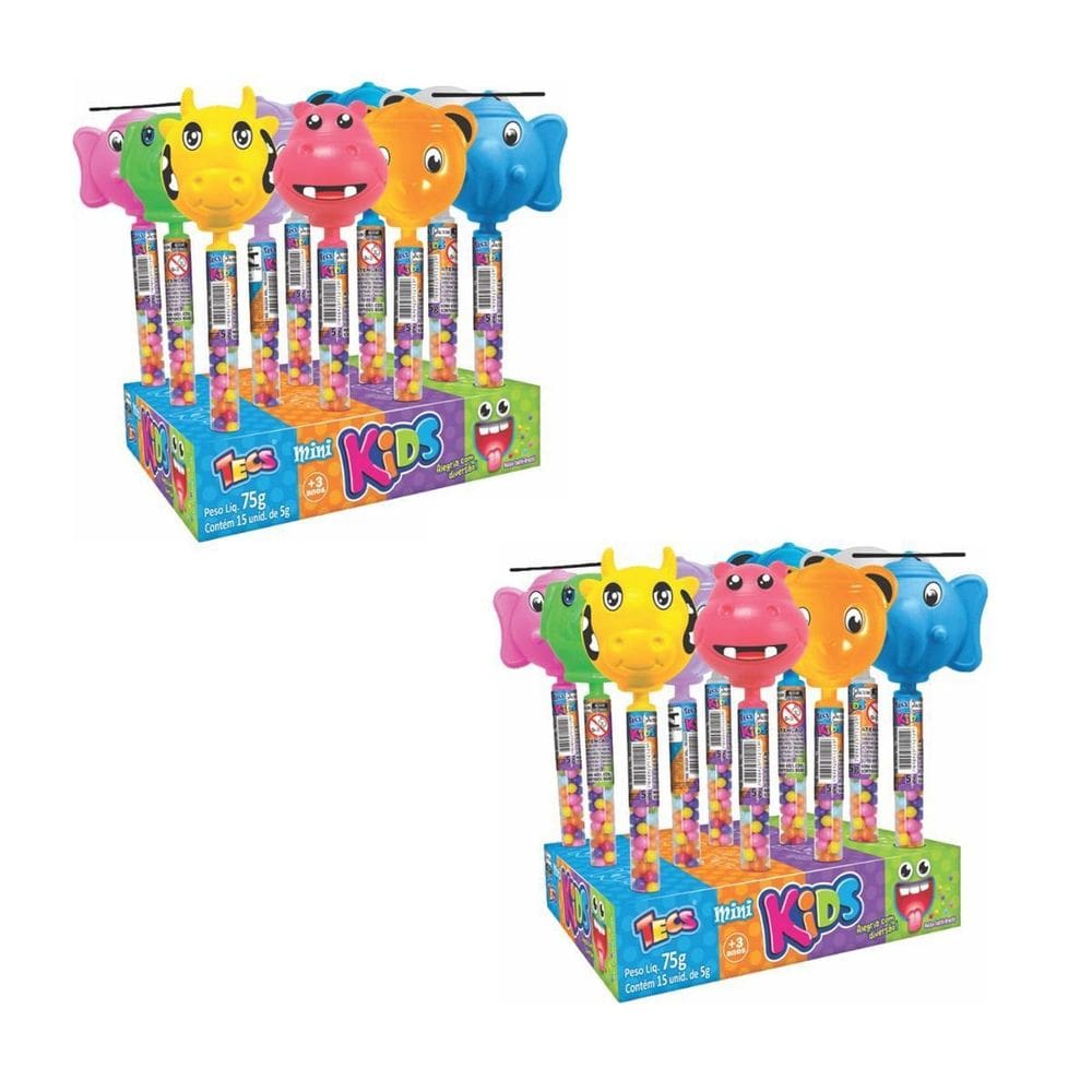 Kit 8Un Tubo De Balinhas Crianças Tutti-Frutti Bichinhos
