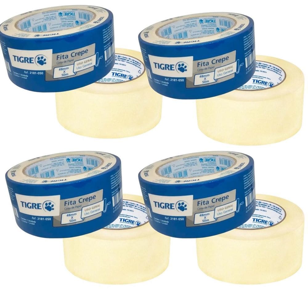 Fita Crepe Uso Geral Pintura 48Mmx50M Kit 4 Un