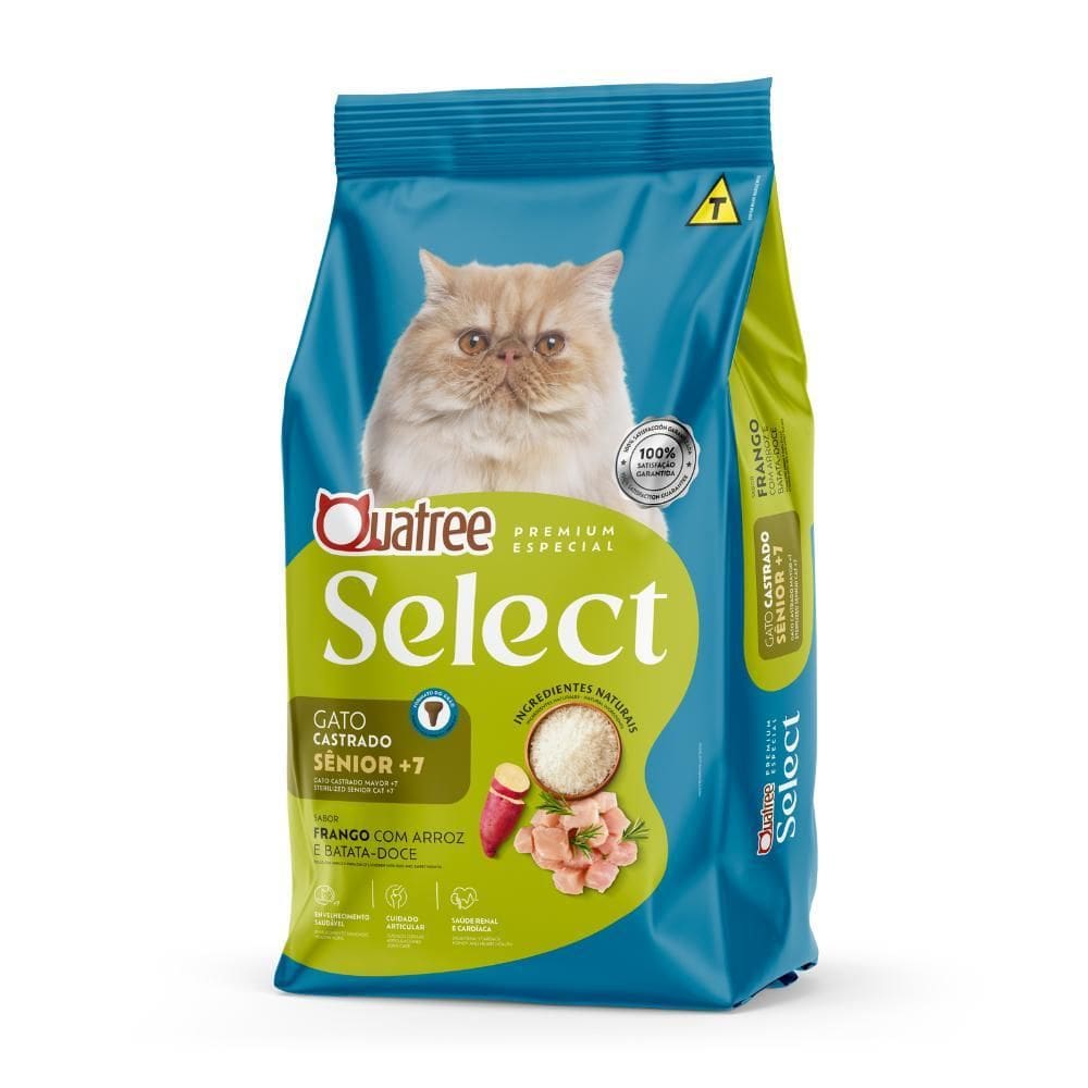 Quatree Select Gato Castrado Senior 7 Frango 10,1Kg