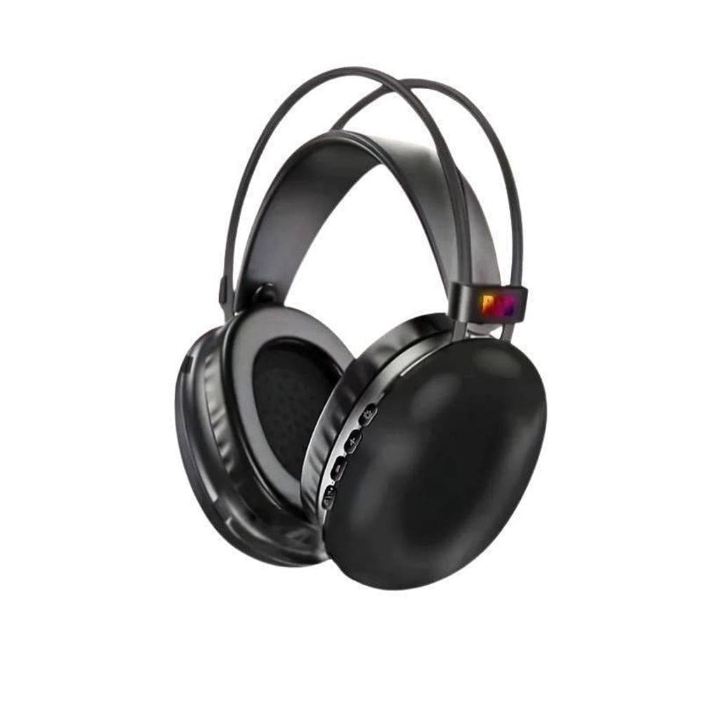 Fone De Ouvido Preto Sem Fio Bluetooth Led Rgb Recarregável