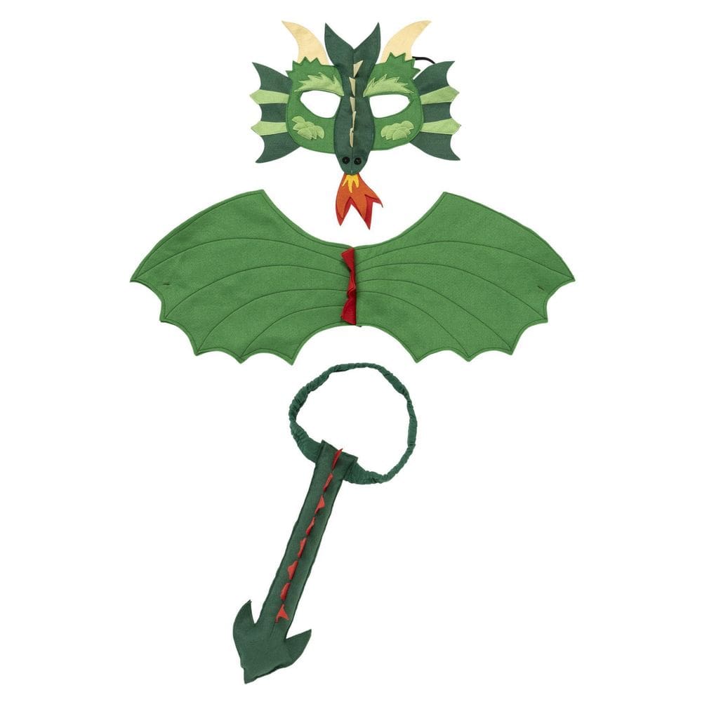 Kit Fantasia Infantil Dragão Máscara + Cauda + Asas