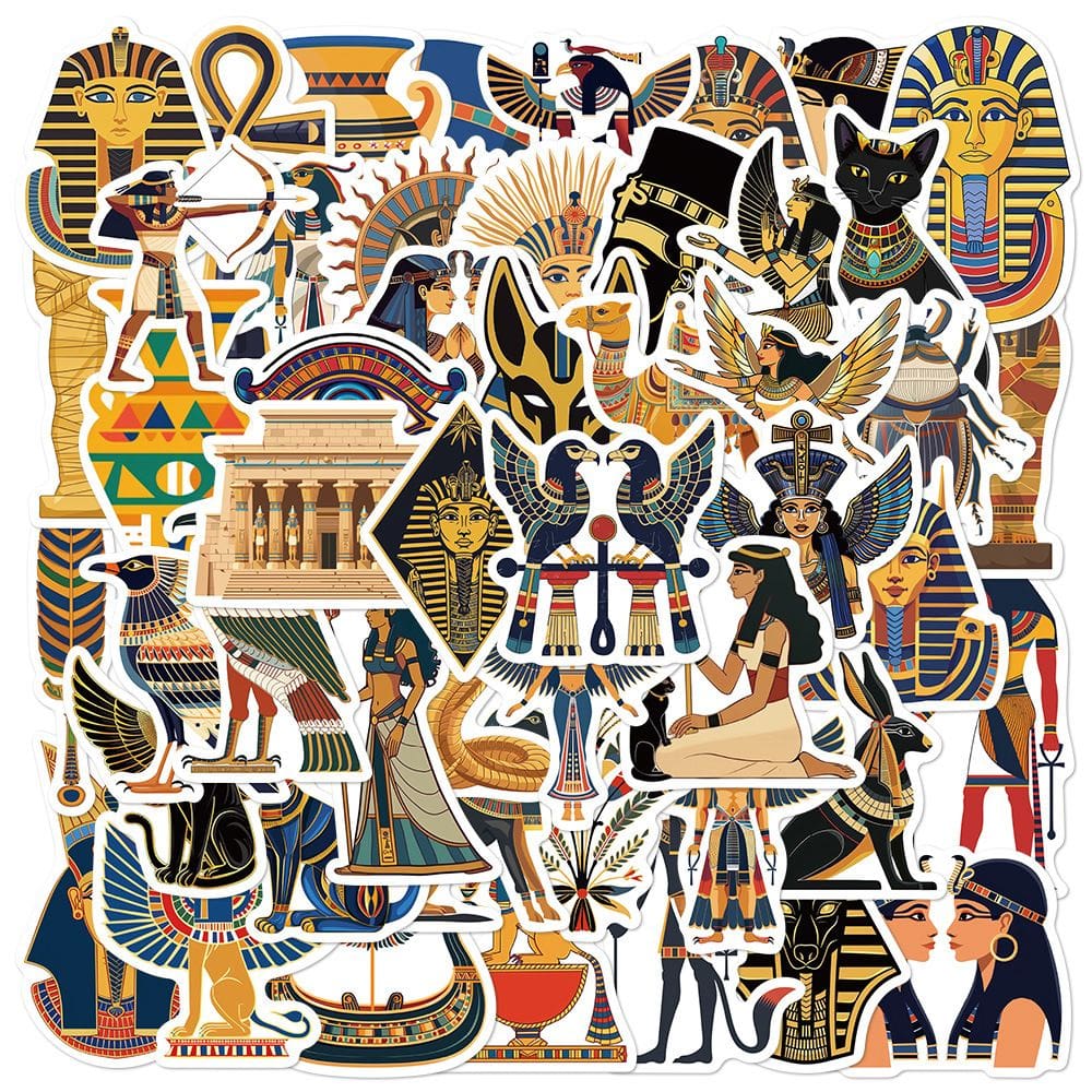 Adesivos Ancients Egyptians, vinil impermeável, anime, 50 unidades