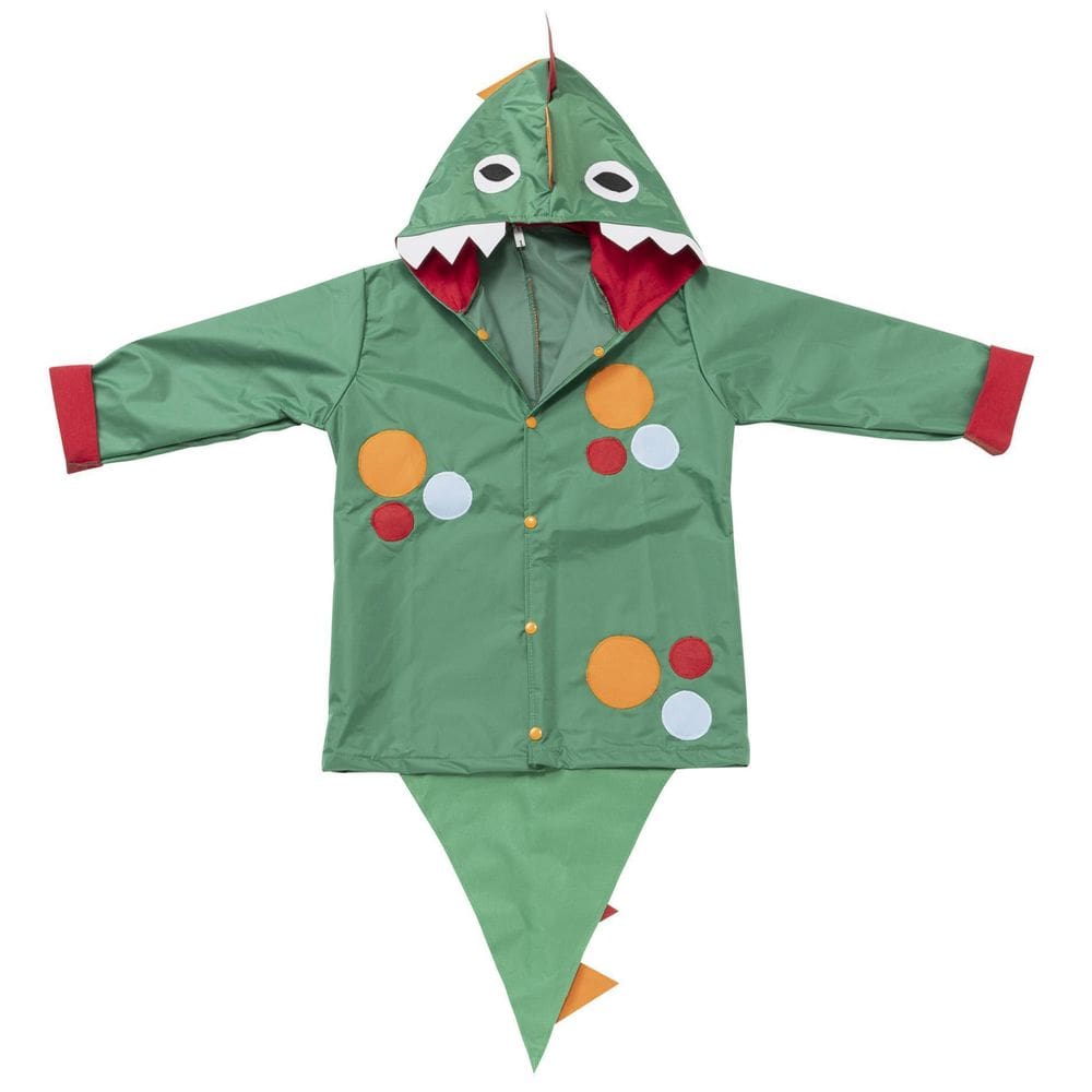 Capa De Chuva Fechada Dinossauro Verde Tamanho 1