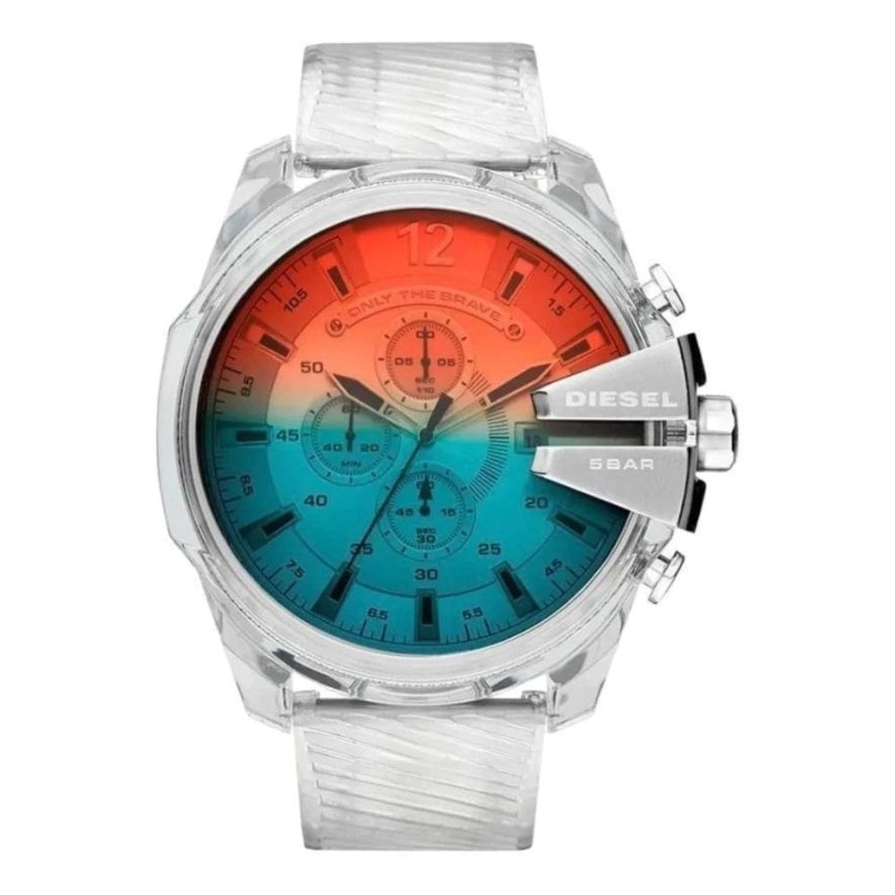 Relógio Masculino Diesel Transparente Caixa Manual Completo